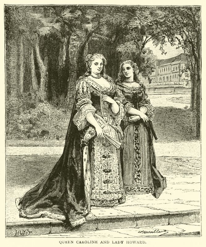Kraliçe Caroline ve Leydi Howard by English School