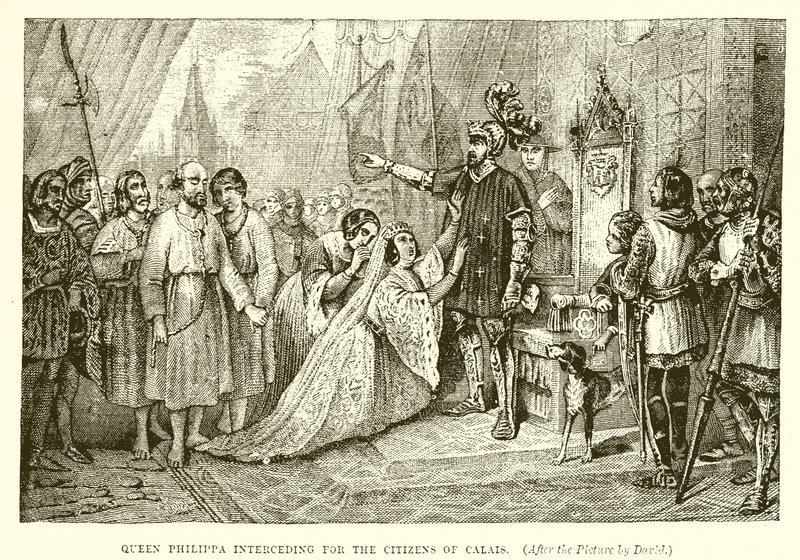 Kraliçe Philippa, Calais vatandaşları için aracılık ediyor by English School