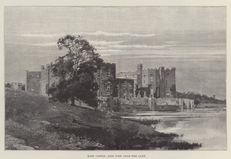 Raby Kalesi, Gölden Yan Görünüm (gravür) by English School