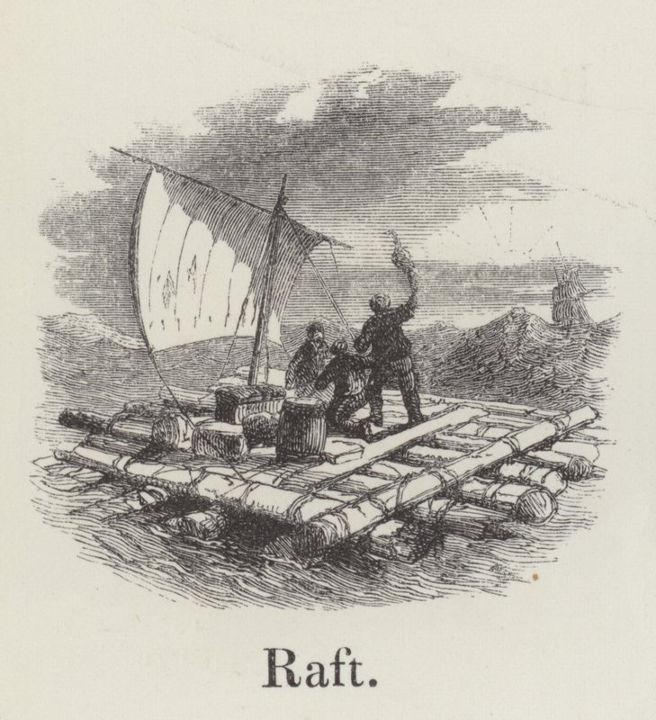 Raft (gravür) by English School