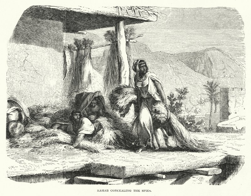 Casusları gizleyen Rahab (gravür) by English School