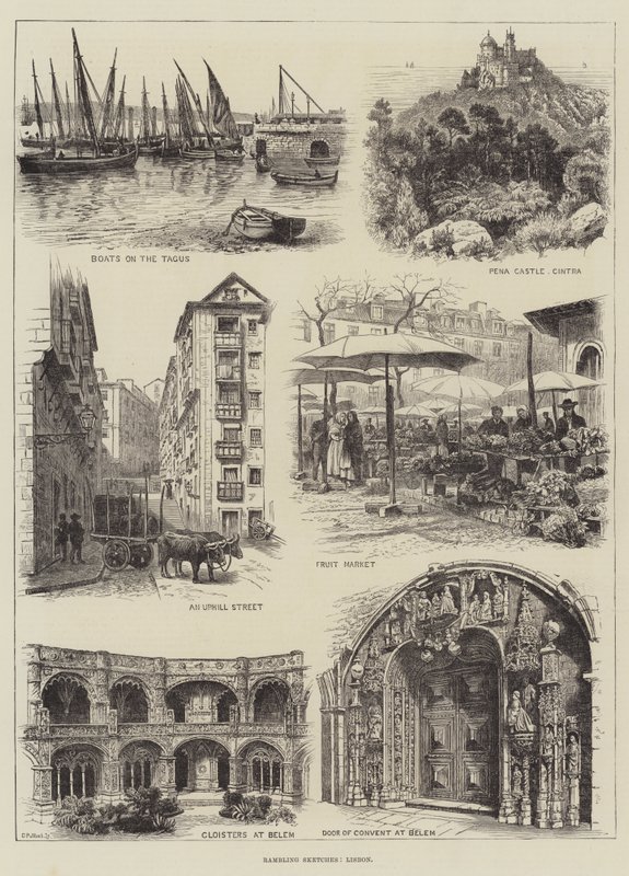 Başıboş Eskizler, Lizbon (gravür) by English School