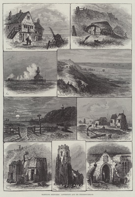 Başıboş Eskizler, Lowestoft ve Çevresi (gravür) by English School