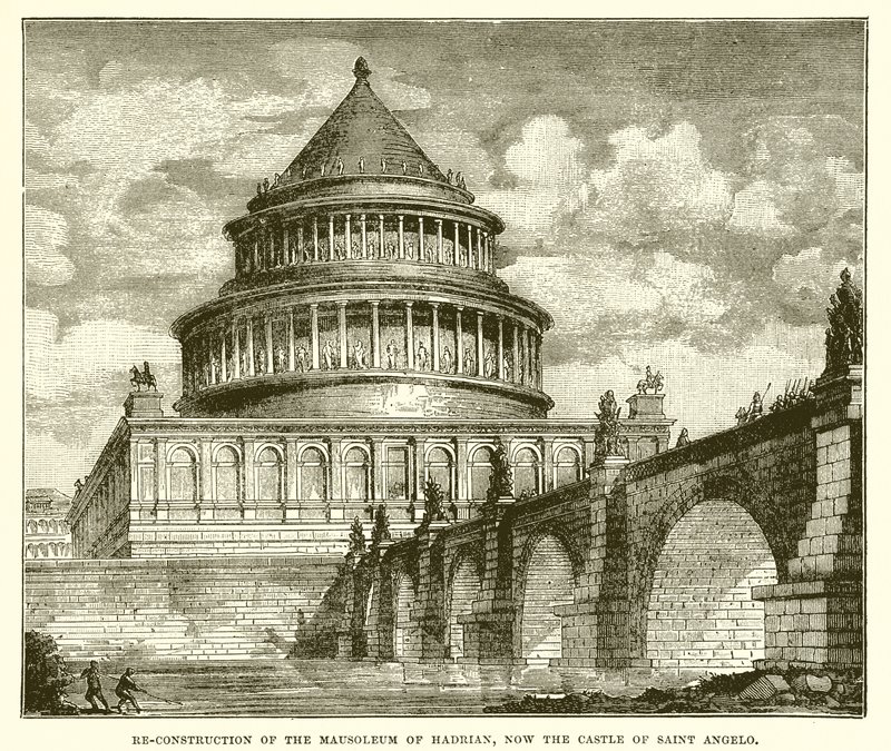 Şimdi Saint Angelo kalesi olan Hadrian Mozolesi