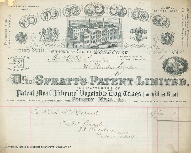 Dr Spratts Patent Limited için Makbuz by English School