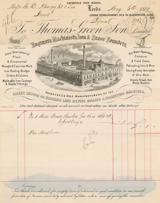 Thomas Green & Son Limited için Makbuz by English School