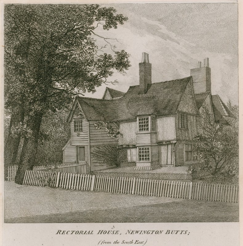 güney doğudan Newington Butts, Southwark, Londra'da Rectorial House, by English School