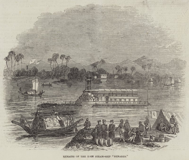 Demir Buharlı Gemi "Benares"in Kalıntıları (gravür) by English School