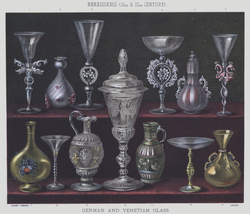 Rönesans, 16. ve 17. yüzyıl, Alman ve Venedik camı by English School