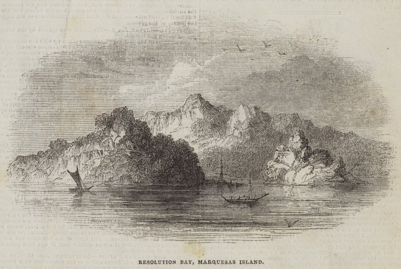 Çözünürlük Körfezi, Marquesas Adası (gravür) by English School