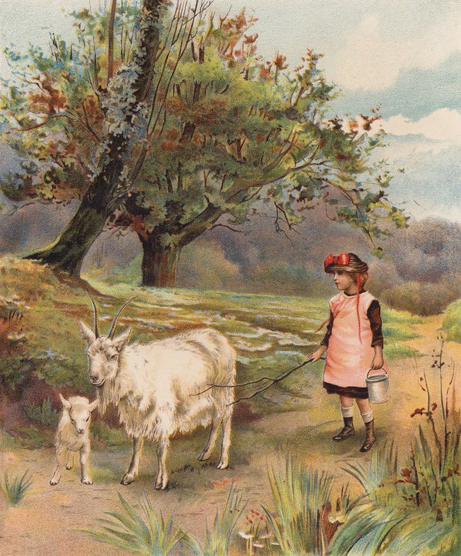 Eve dönüş (chromolitho) by English School