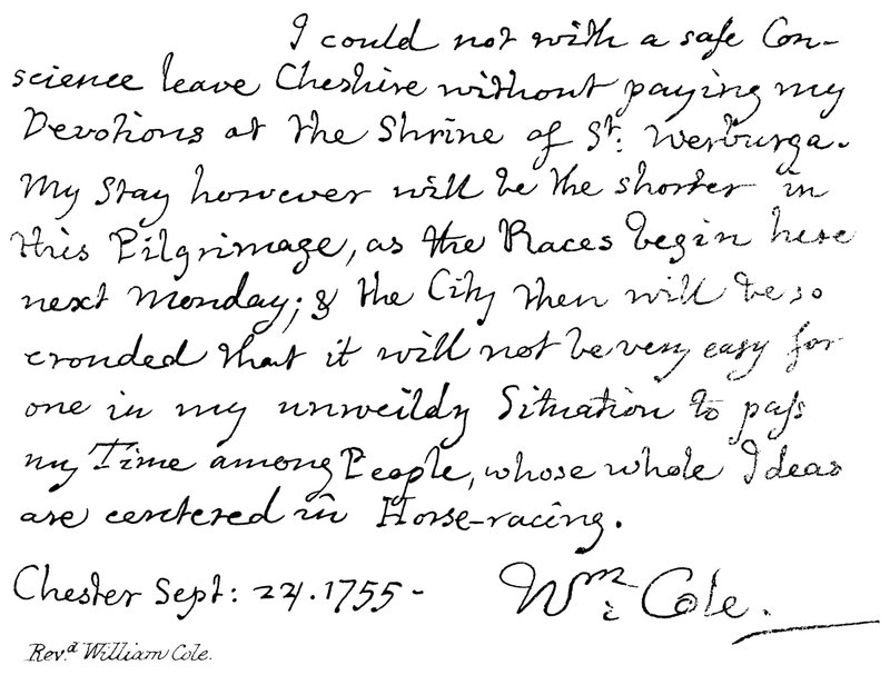 Revd William Cole by English School