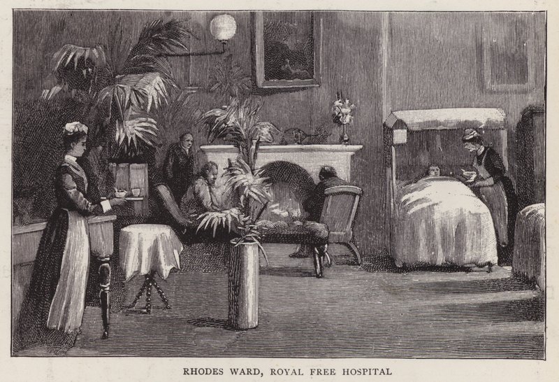 Rhodes Ward, Royal Free Hastanesi, Londra (lito) by English School