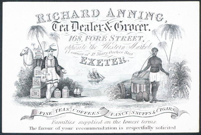 Richard Anning, çay satıcısı ve bakkal, ticaret kartı by English School