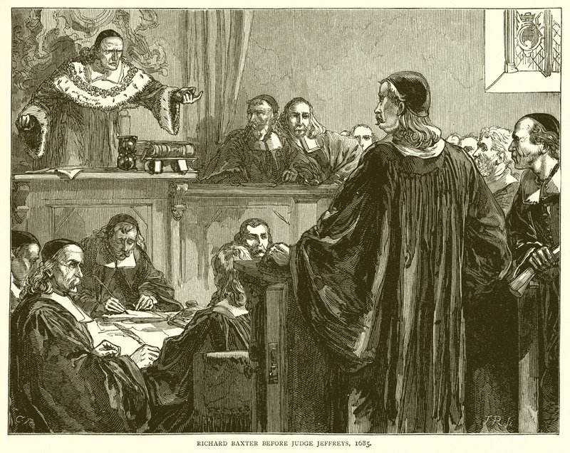 Richard Baxter, Yargıç Jeffreys'in huzurunda, 1685 by English School