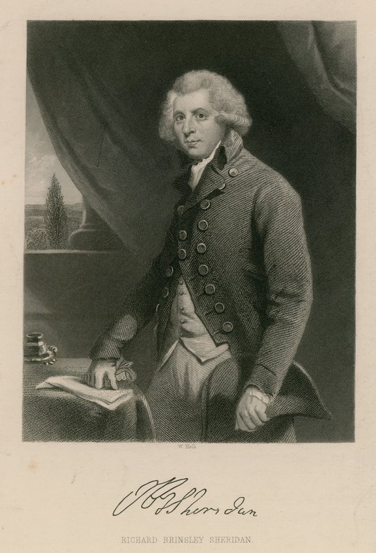 Richard Brinsley Sheridan, oyun yazarı, şair ve tiyatro yöneticisi by English School