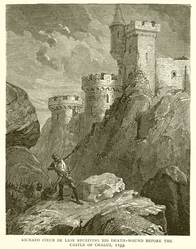 Richard Coeur de Lion, Ölüm Yarasını Chaluz Kalesi önünde alırken, 1199 by English School