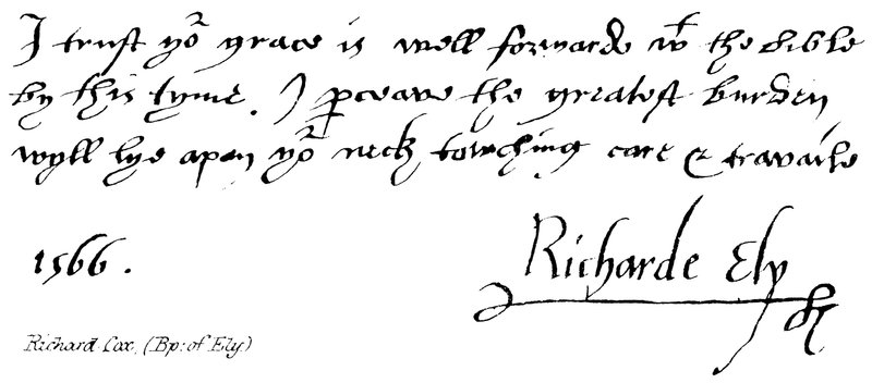 Richard Cox, (Bp: Ely
