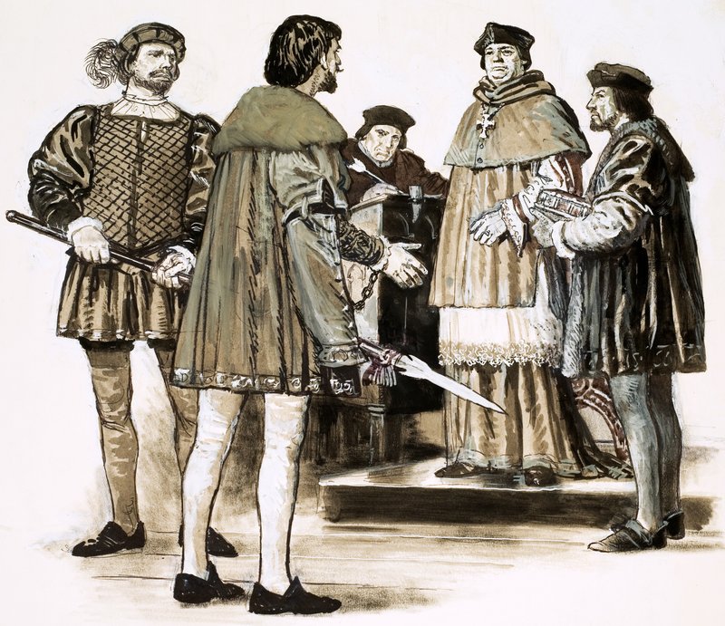 Richard Hunne, Londra Piskoposu Richard Fitzjames tarafından sorgulandı by English School