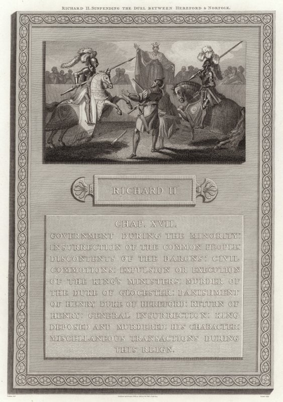 Richard II, Hereford ve Norfolk arasındaki Düelloyu Askıya Aldı by English School