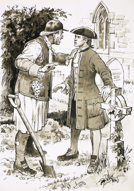 Richard Larkin bir mezar kazıcıyla tanışıyor by English School