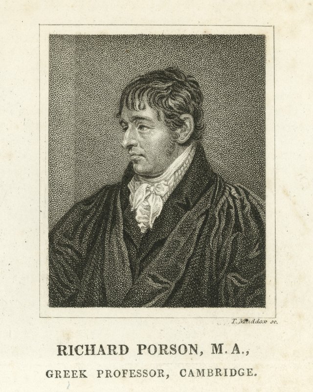 Richard Porson, Yunan Profesör, Cambridge (gravür) by English School