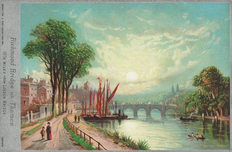 Thames Nehri üzerindeki Richmond Köprüsü by English School