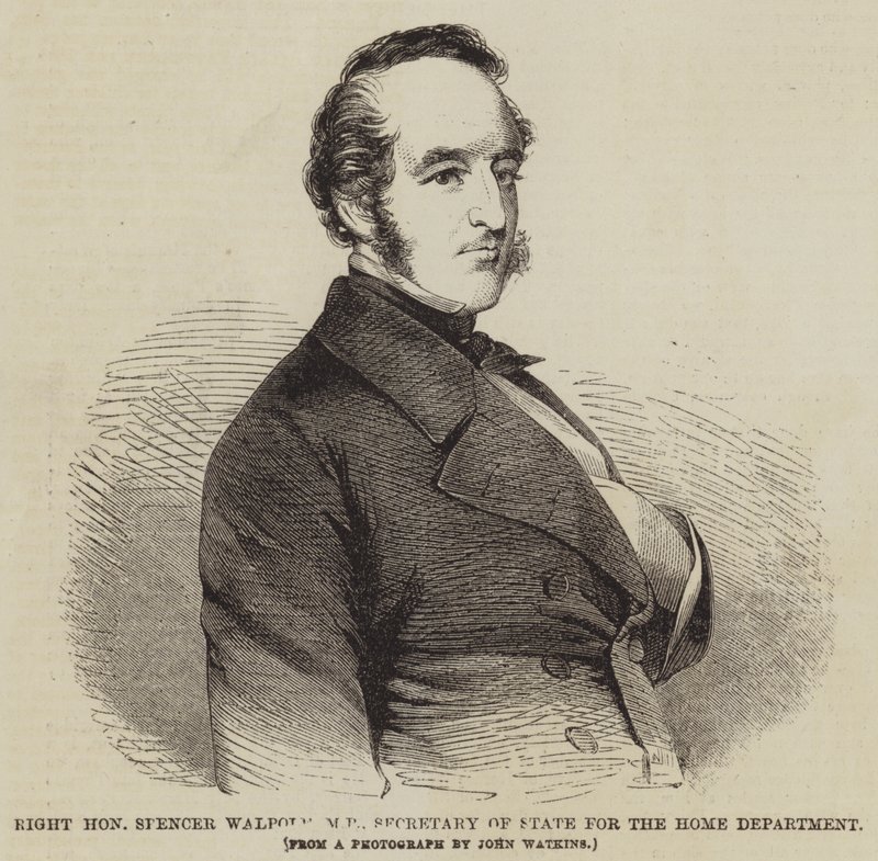 Sayın Spencer Walpole, Milletvekili, İçişleri Bakanlığından Sorumlu Devlet Bakanı (gravür) by English School