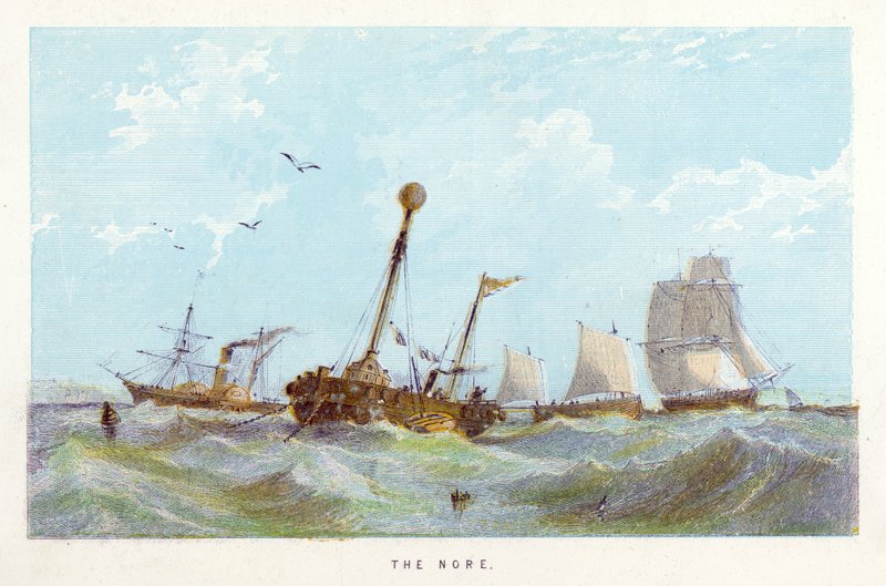 Thames Nehri: Nore (renkli gravür) by English School