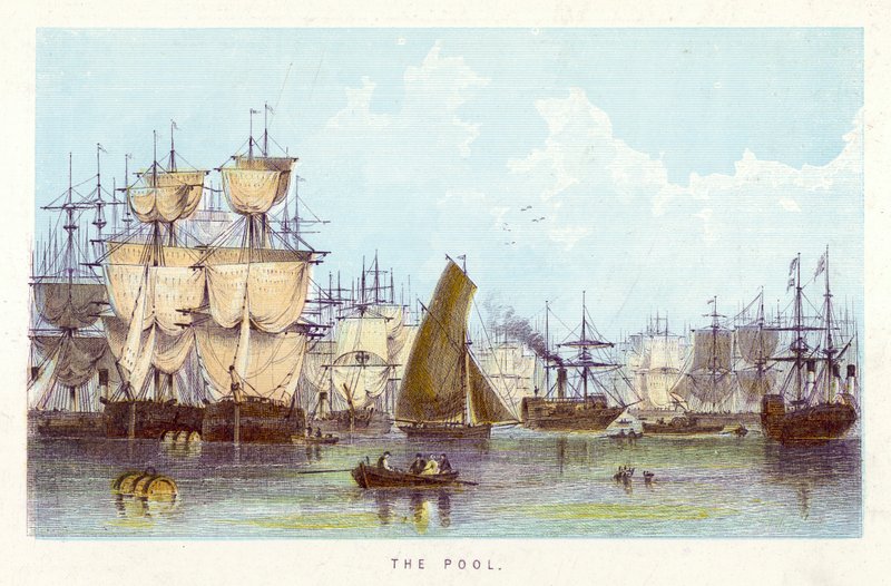 Thames Nehri: Havuz (renkli gravür) by English School