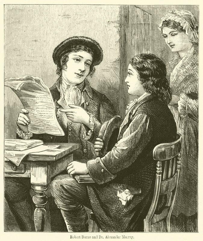 Robert Burns ve Dr Alexander Murray (gravür) by English School