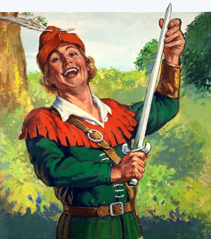 Robin Hood (kağıt üzerine guaj) by English School