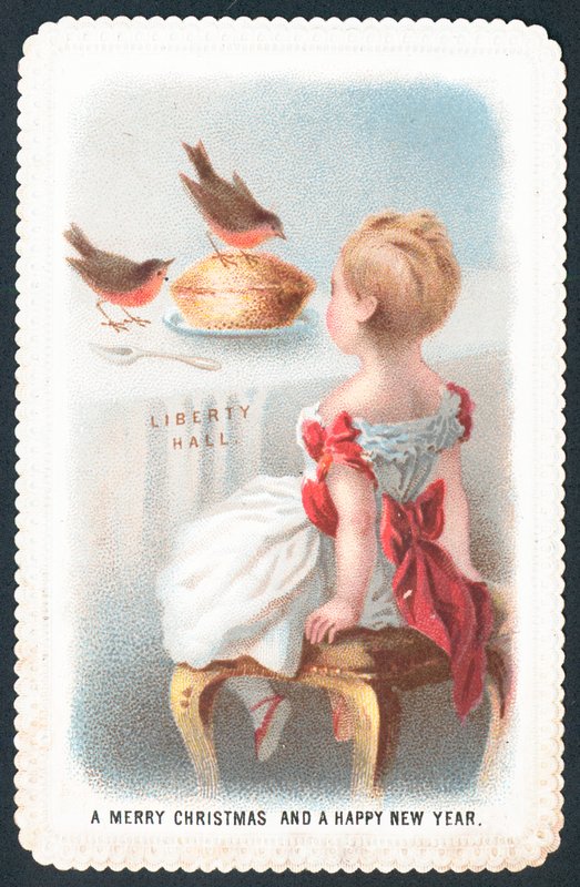 Robins pastayı gagalıyor, Noel Kartı by English School