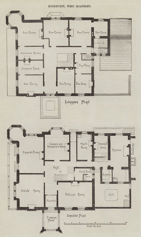 Rockhurst, Batı Hoathley (gravür) by English School