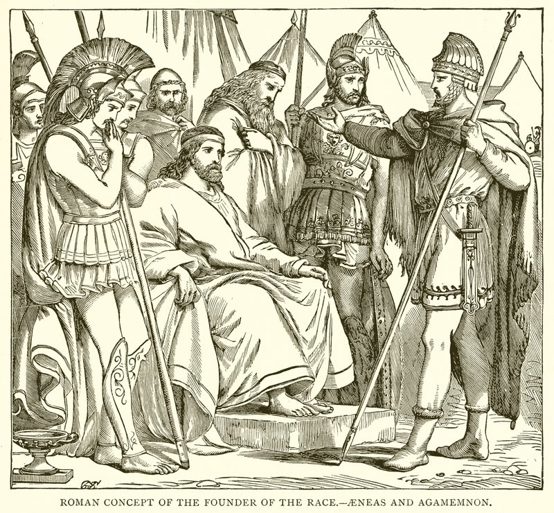 Irkın kurucusunun Roma Konsepti.--Aeneas ve Agamemnon by English School