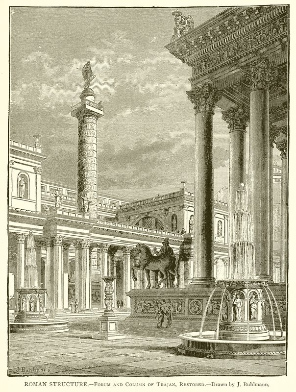 Roma Yapısı.--Forum ve Trajan Sütunu, Restore Edildi by English School