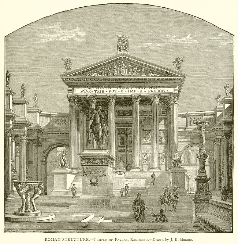 Roma Yapısı.--Pallas Tapınağı, Restore Edildi by English School