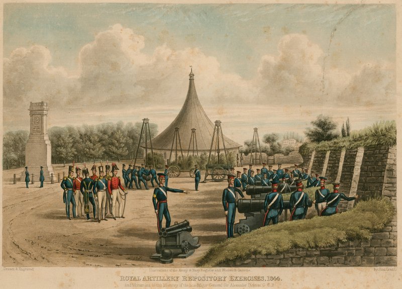 Kraliyet Topçu Deposu tatbikatları, 1844 by English School