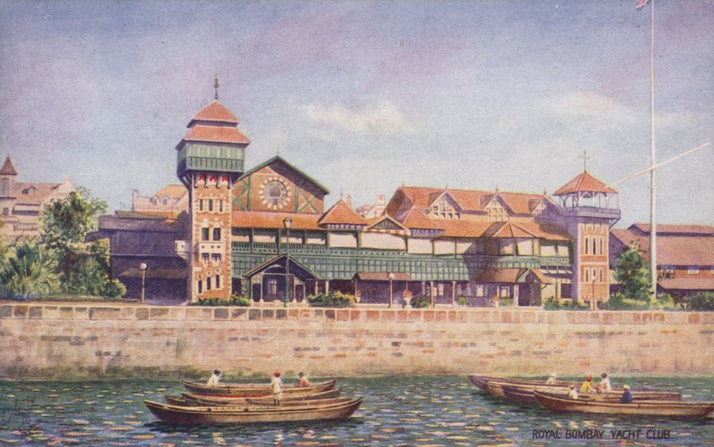 Bombay Kraliyet Yat Kulübü (renkli lito) by English School