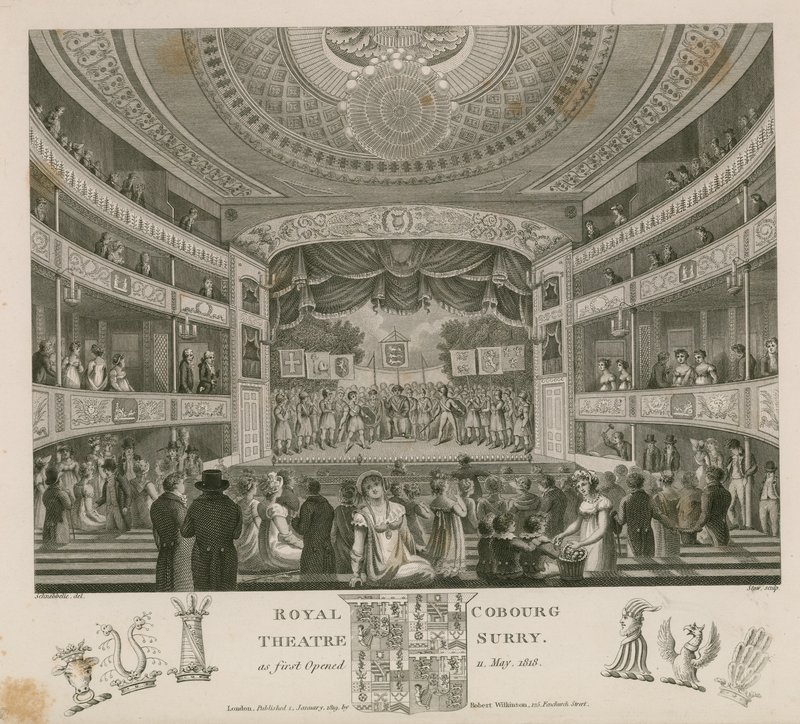 Kraliyet Tiyatrosu, Cobourg, Surrey, ilk olarak Mayıs 1818