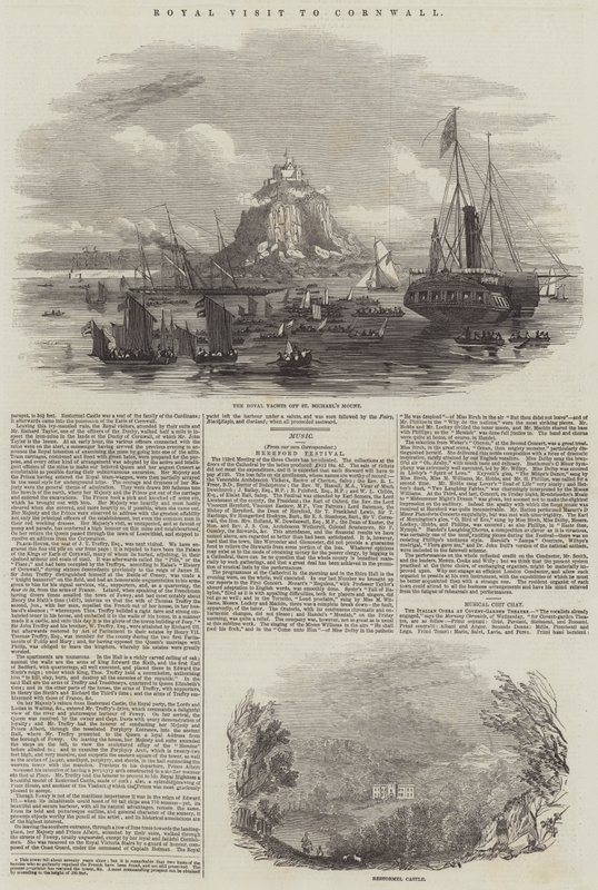 Cornwall Kraliyet Ziyareti (gravür) by English School