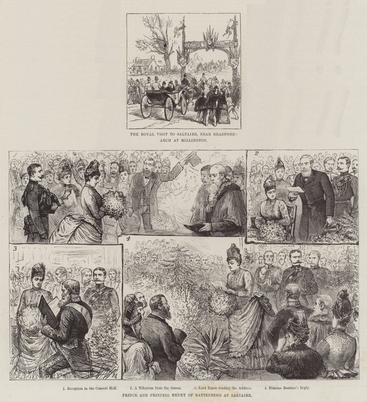 Saltaire Kraliyet Ziyareti (gravür) by English School