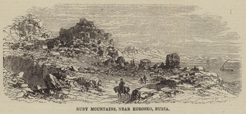 Ruby Dağları, Korosko yakınlarında, Nubia (gravür) by English School
