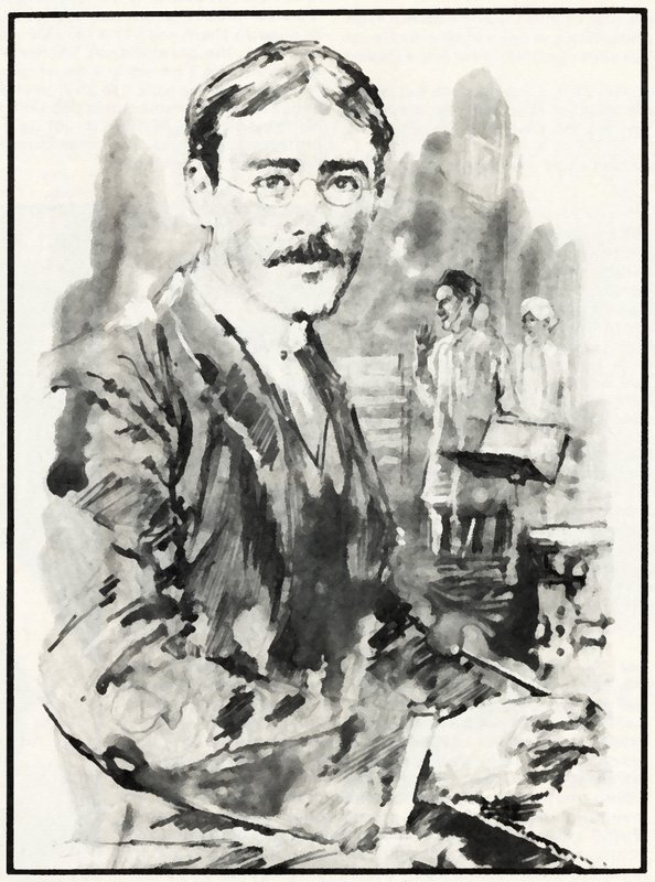 Rudyard Kipling (taş) by English School