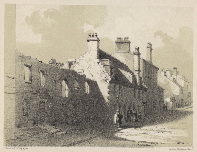 Yıkılmış Ev, Rottenrow (gravür) by English School
