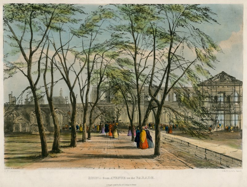 Avenue on the Parade, Tower of London Fire, 1841 by English School