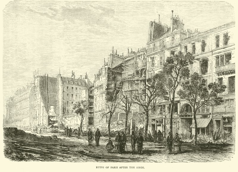Kuşatma sonrası Paris harabeleri, Nisan 1871 by English School