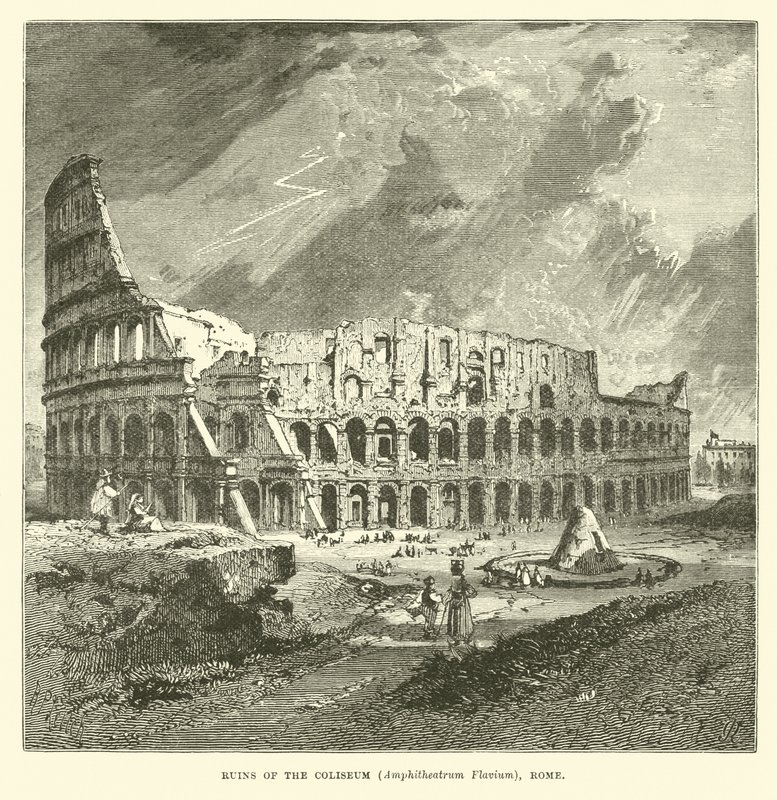 Kolezyum, Amphitheatrum Flavium, Roma Harabeleri by English School