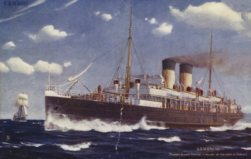 SS Scotia, İngiltere ve İrlanda arasında Holyhead ve Dublin üzerinden koşuyor by English School