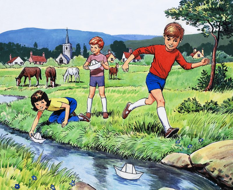 Sailing paper boats by English School